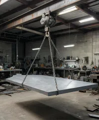 Fabrication shop hoist scene