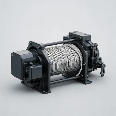 120v electric winch with synthetic rope